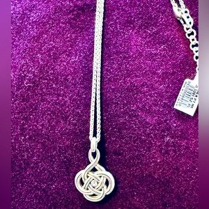 Brighton Interlok silver necklace NWT 11 inches in length with charm